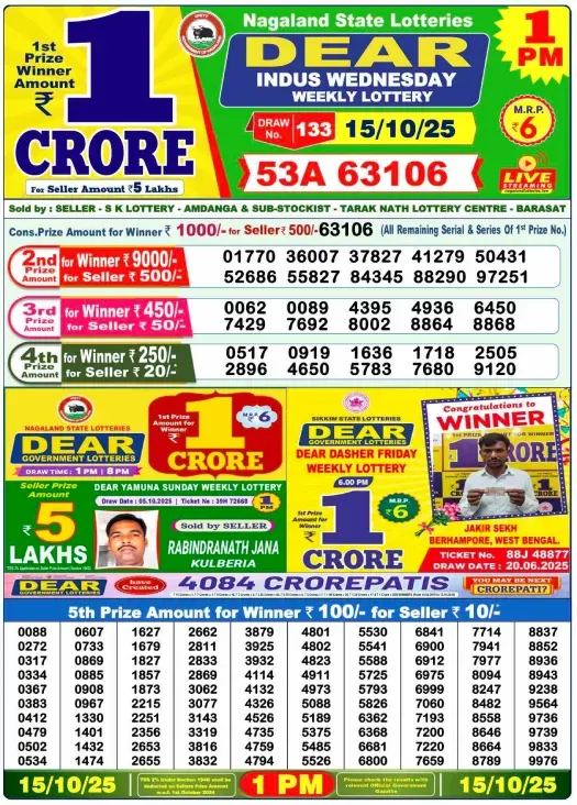Lottery Result 1PM
