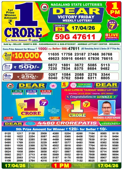 Lottery Result 1PM
