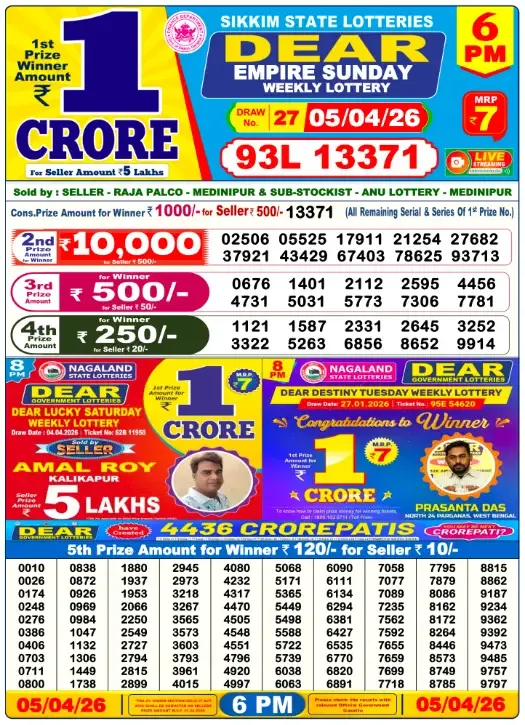 Lottery Result 6PM