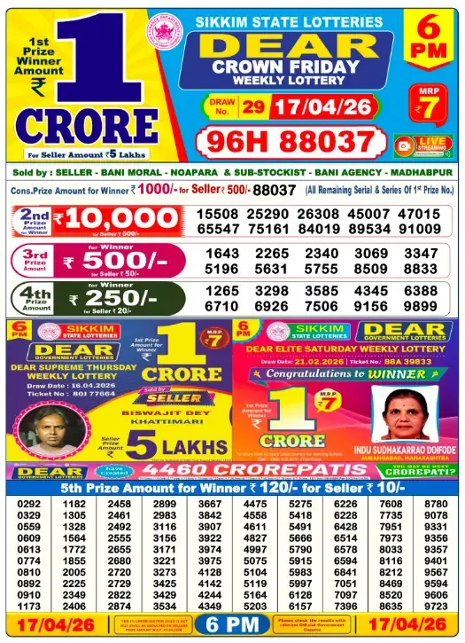 Lottery Result 6PM